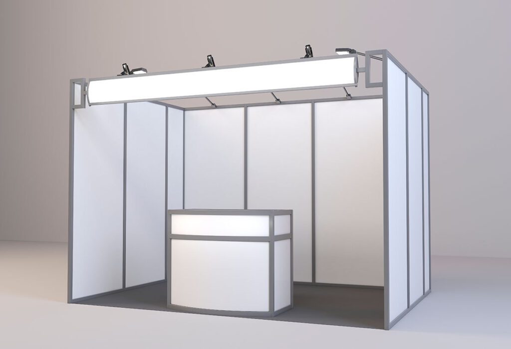 booth shell schemes 3x3 including counter & 01chair for